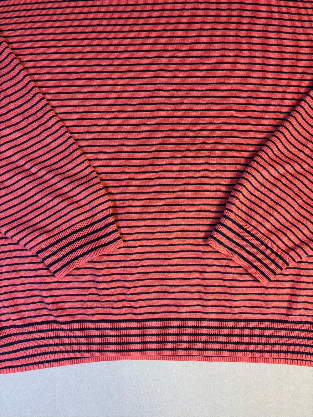 Brooks Brothers Red & Navy Striped Crewneck Sweater XL NWOT 100% Supima Cotton